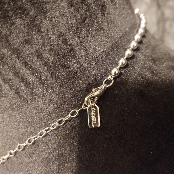 Silver and blue necklace 16 in - Picture 2 of 2